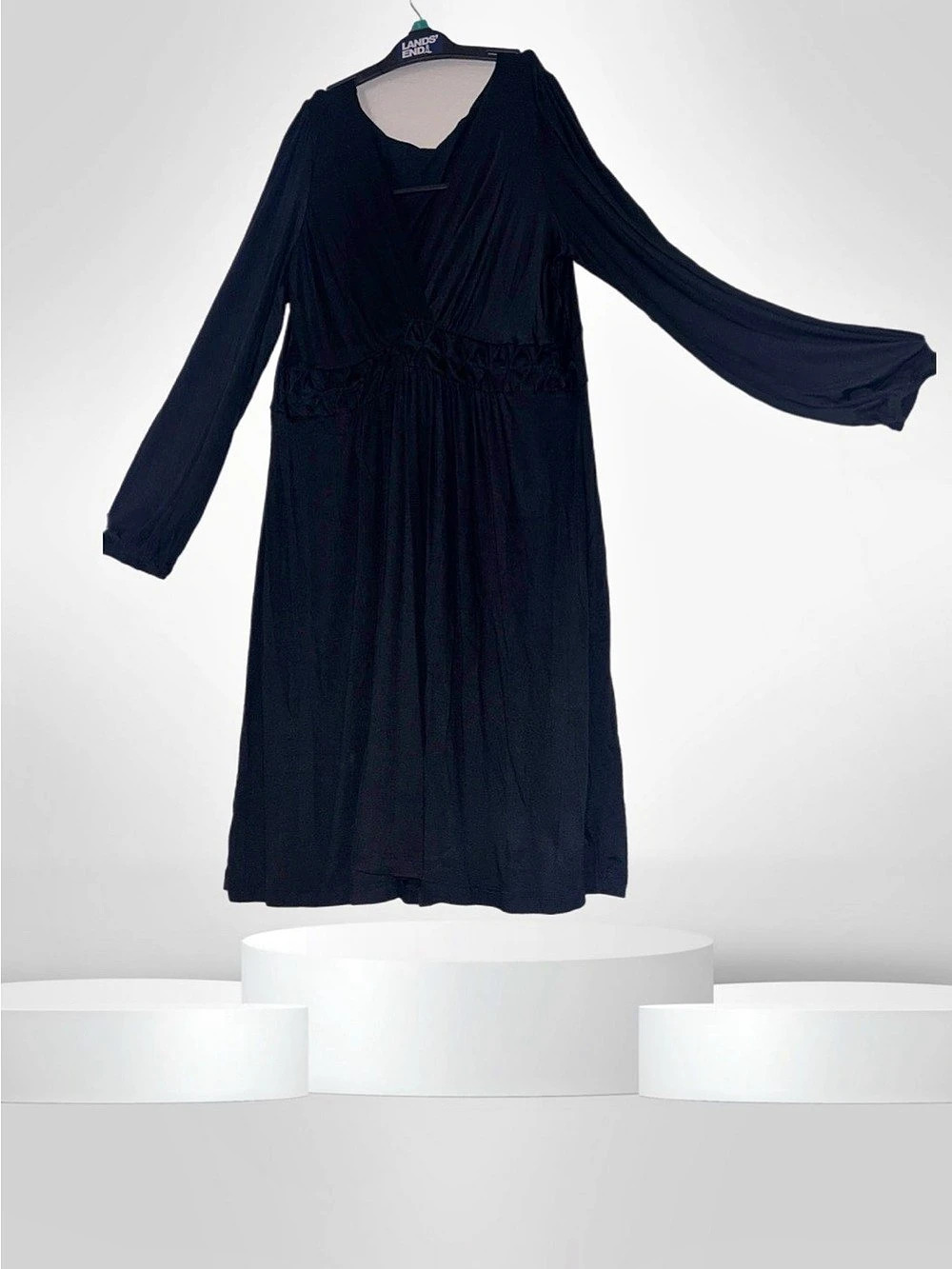 Black Long Sleeve Midi Dress - Picture 2 of 6